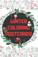 Winter Coloring Postcards