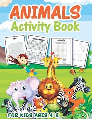 Animal Activity Book for Kids Ages 4-8