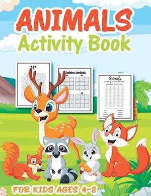 Animal Activity Book for Kids Ages 4-8