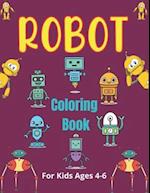 ROBOT Coloring Book For Kids Ages 4-6
