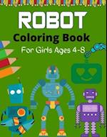 ROBOT Coloring Book For Girls Ages 4-8