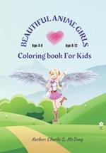 Beautiful anime girls coloring book for kids