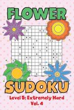 Flower Sudoku Level 5: Extremely Hard Vol. 4: Play Flower Sudoku With Solutions 5 9x9 Grid Overlap Hard Level Volumes 1-40 Variation Paper Logic Game