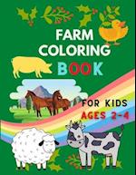 Farm coloring book for kids ages 2-4