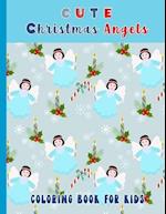 Cute Christmas Angels. Coloring Book For Kids