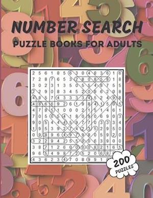 Number Search Puzzle Book for Adults