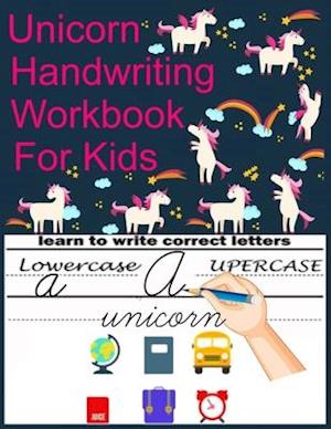 unicorn handwriting workbook