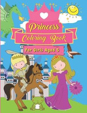 Princess Coloring Book For Girls Aged 5