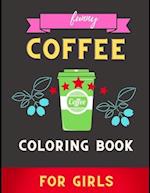 Funny coffee coloring book for girls