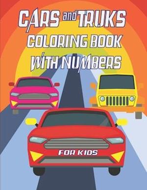 Cars and Trucks coloring book with numbers for kids