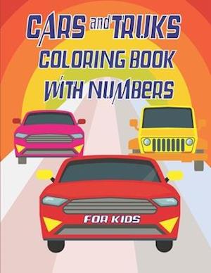 Cars and Trucks coloring book with numbers for kids
