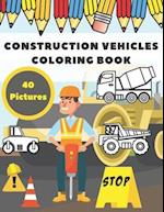 Construction Vehicles Coloring Book