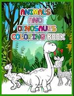 Animals and Dinosaurs Coloring Book