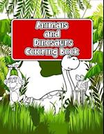 Animals and Dinosaurs Coloring Book