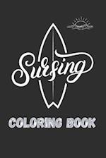 Surfing coloring book
