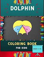 Dolphin coloring book for kids ages 3-6
