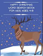 Happy Christmas Word Search Book for Kids Ages 4-8