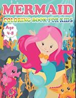 Mermaid coloring book for kids Age 4-8