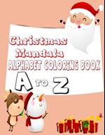 Christmas Mandala alphabet coloring book a to z