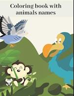 Coloring book with animals names