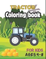 Tractor Coloring Book for Kids Ages 4-8