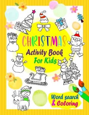 Christmas Activity book for Kids - word search & coloring