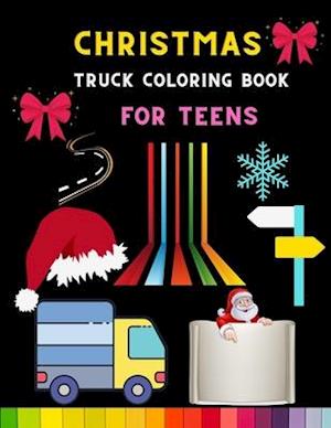 Christmas truck coloring book for teens