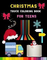 Christmas truck coloring book for teens