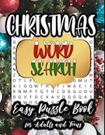Christmas Word Search; Easy Puzzle Book for Adults and Teens