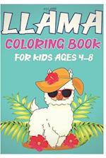 llama coloring book for kids ages 4-8