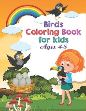 Birds Coloring Book For Kids Ages 4-8