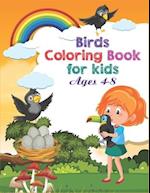 Birds Coloring Book For Kids Ages 4-8