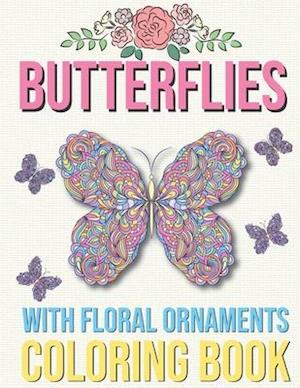 Butterflies with Floral Ornaments Coloring Book