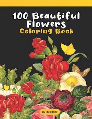100 beautiful flowers coloring book
