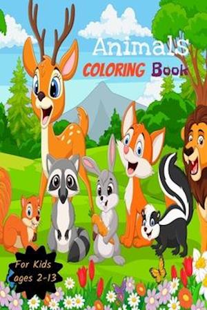 Animals Coloring Book for kids Ages 2-13