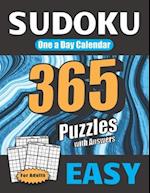 Sudoku One a Day Calendar: for Adults | Easy | 365 Puzzles with Answers 