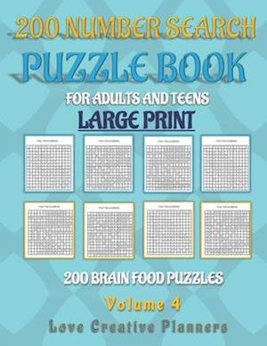 200 NUMBER SEARCH PUZZLE BOOK-Volume 4