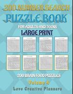 200 NUMBER SEARCH PUZZLE BOOK-Volume 4