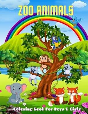 Zoo Animals - Coloring Book For Boys & Girls