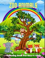 Zoo Animals - Coloring Book For Boys & Girls