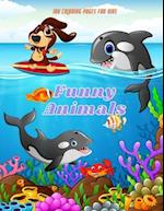 Funny Animals - 100 coloring pages for kids