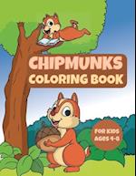 Chipmunks Coloring Book for Kids Ages 4-8