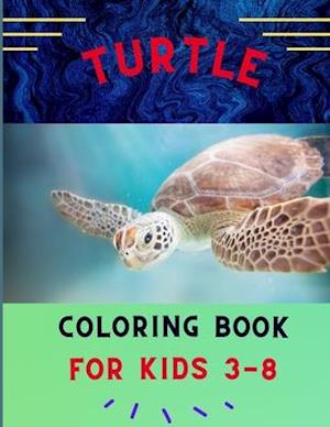 Turtle coloring book for kids 3-8
