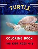 Turtle coloring book for kids ages 4-8