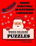 Merry Christmas in Different Languages Word Search Puzzles