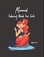 Mermaid Coloring Book For Girls Ages 4-8