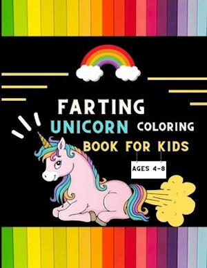 Farting unicorn coloring book for kids ages 4-8