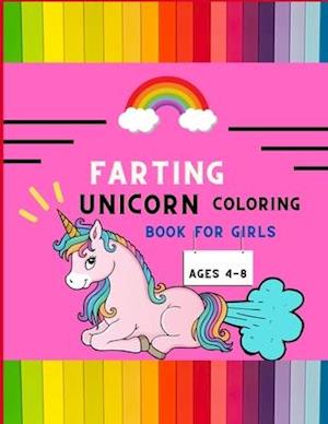 Farting unicorn coloring book for girls ages 4-8