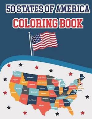 50 States Of America Coloring Book