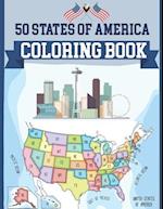 50 States USA Coloring Book: United States Coloring Book | History and Geography Coloring Book | USA Map Coloring Book 